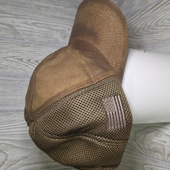 Nine Line Apparel Dropline Snapback Trucker Hat Distressed Brown - Picture 6 of 9